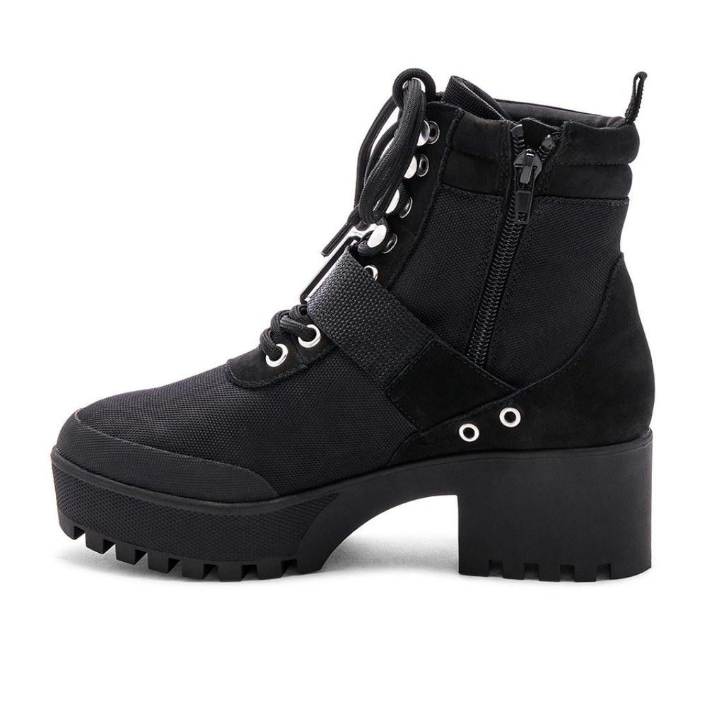 Steve Madden 7 Black Combat Boots Platform NEW - Picture 4 of 14